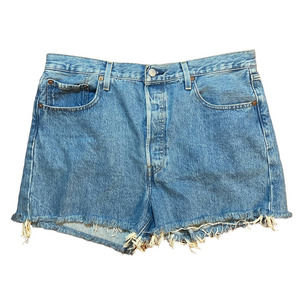 Levi's 501 Shorts Size 32 Button Fly High Rise Cut Off Premium Quality Denim